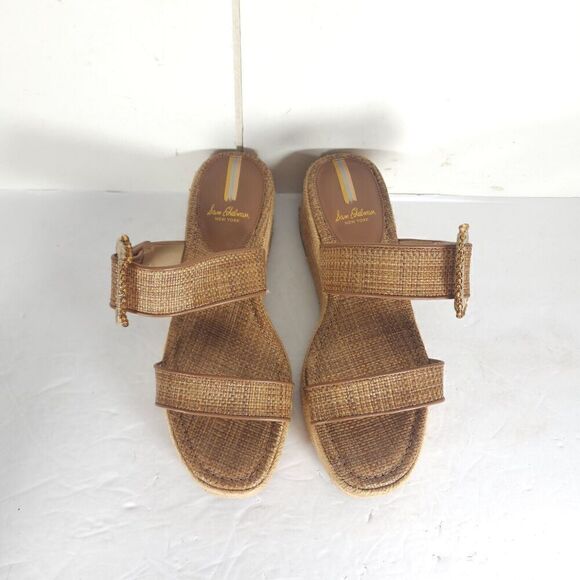 Sam Edelman Women's Chase US 7,5 Eggshell Raffia Espadrille Wedge Sandals - Picture 4 of 15